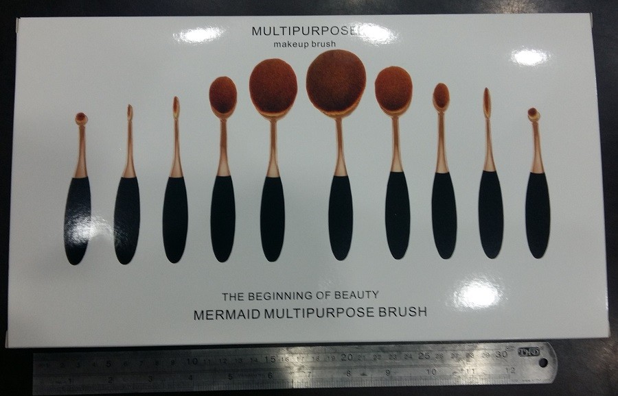 rose gold oval makeup brush set from China