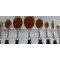plastic handle toothbrush makeup brush set oval rose gold makeup brush rubberized handle