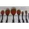 plastic handle toothbrush makeup brush set oval rose gold makeup brush rubberized handle