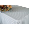 Fancy Polyester Jacquard Strip Rectangle Ivory Tablecloth