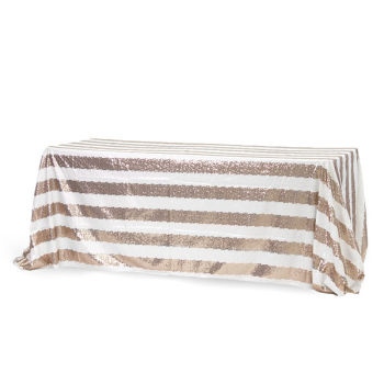 Rectangular Stripe Glitz Sequin Tablecloth