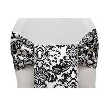 Black And White Damask Chair Sashes