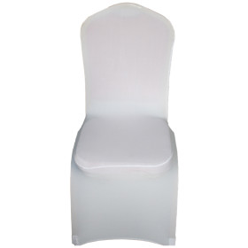 Customized back boss 1-banquet white spandex chair cover with bowknot printing