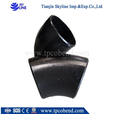 China supply of sch40 carbon steel degree 45 elbow