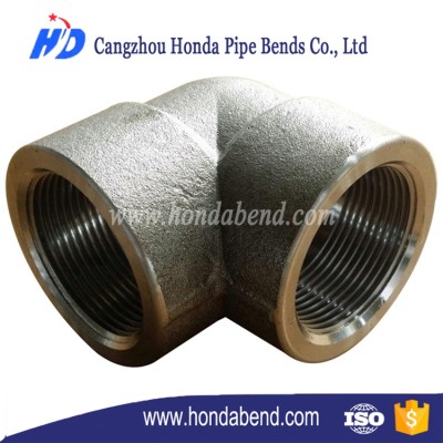 China Produce forged 45/90 degree socket threaded elbow pipe fitting