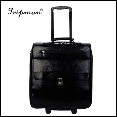 pu material soft trolley luggage, High quality trolley case