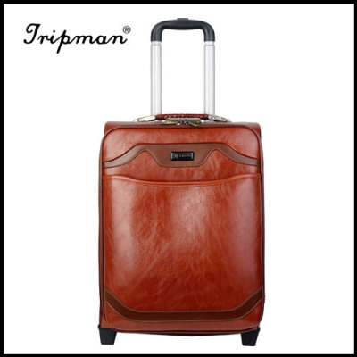 2 Wheels PU leather Fashionable travel Trolley luggage