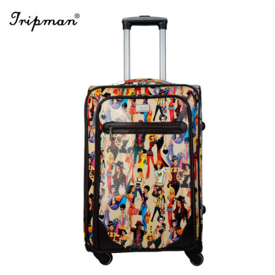 High Quality New Design Cheap Printed Pattern PU Leather Luggage