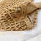 Manufacturer white hollow tote handbag women's straw beach bag with bamboo handles