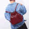 Designer pu leather convertible women messenger shoulder bag backpack for girls