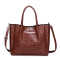 Brown crocodile skin pattern ladies crossbody purse messenger single shoulder bag handbag for women