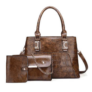 4pcs/set vintage fashion crocodile skin messenger shoulder bag handbag for women