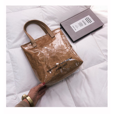 Luxury casual tote reusable transparent tyvek shopping bag women shoulder bag ladies handbags