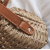 Hight quality japanese korea women one  girl small straw bag with leather strip handle