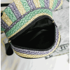 NEW design hat shape women pu leather shoulder bag messenger bag stripe straw bag