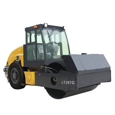 LT207G mechanical driven 7 ton vibratory road roller ( CE ) | front drum & smooth rear tires | road construction machinery | china henglida road construction machinery