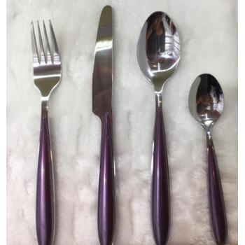 Plastic Handle Machine Polish Stainless Steel cutlery set