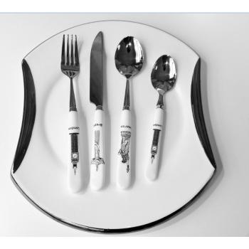 Classic ceramic handle cutlery set