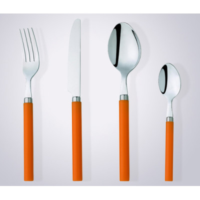 Hot-sell wholesale Stainless steel with colour plastic handle cutlery