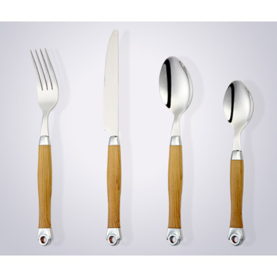 Plastic handle full tang good looking stainless steel cutlery