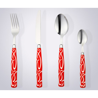 Cathylin plastic handle PS handle stainless steel 18/0 18/10 Curved cpla cutlery