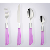 cathylin plastic handle stainless steel cutlery set