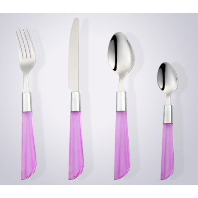cathylin plastic handle stainless steel cutlery set