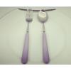 Purple ceramic handle fruit knife and fork