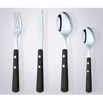 CS2003 black plastic handle cutlery set