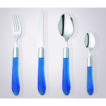 Plastic handle stainless steel travel cutlery set