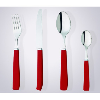 Plastic handle flatware set dessert fork and knife