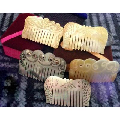 Hot Sale Luxury Promotional New Style Beautiful Small Natural Color Gift Mother of Pearl Hair Comb