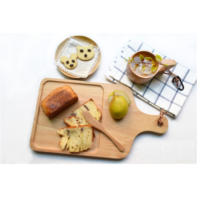 Food Safety Rubber Wooden Bread Board With Strap