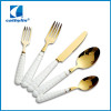Rose gold metal ceramic handle cutlery
