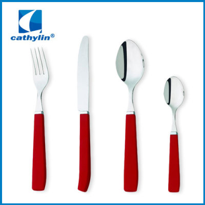 plastic handle 24pcs cutlery
