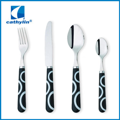 Metal Spoon fork chopsticks plastic handle Cutlery Portable