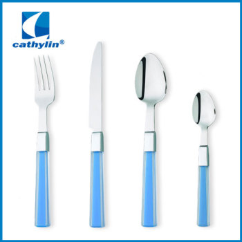 New design stainless steel cultery with creative plastic handle  tableware