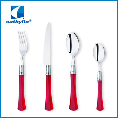 New Design Stainless Steel Cultery Sets Plastic Handle Fork Spoon Knife