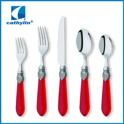 New Popular Fashion design cultery set with colorful plastic handle