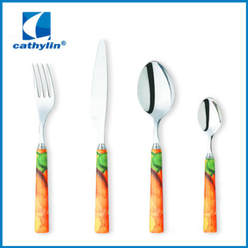 New Design exclusive stainless steel color box camping cutlery set