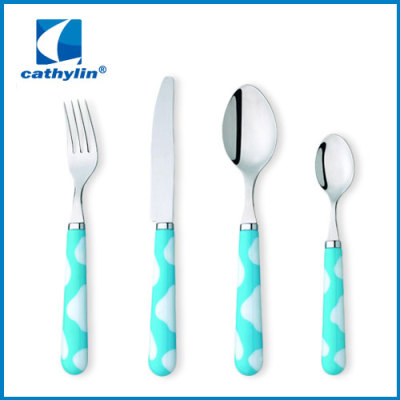 Low MOQ stainless steel plastic handle cutlery