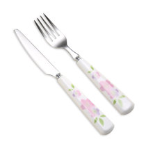 Fruit Small Stainless Steel Fork And Knife Cutlery Set With Ceramic Handle