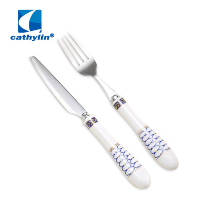 Ceramic Handle Fruit Small Fork And Knife