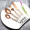 Rose Golden Stainless Steel Cutlery Set With Ceramic Handle Customized Deisgn
