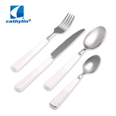 White Handle Ceramic Cutlery Set
