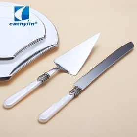 PL0005 Stainless steel acrylic handle cake serving set pie knife & server