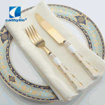 Dinnerware set Luxury Bone China flatware with ceramic handle gold cutlery sets for knife spoon