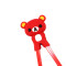 Cartoon bear reusable silicone baby children beginners learn training hinged chopsticks