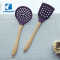 Eco purple silicone home cuisine utensil tool set bamboo wooden holder kitchen accessories set