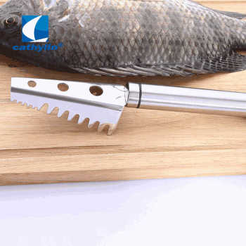 8 inch silver fast graters cleaner brush stainless steel fish scraping fish scale brush
